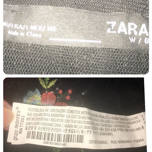 ZARA Black Sequins Mini Embroidered Floral Dress - Size Large - Picture 17 of 17